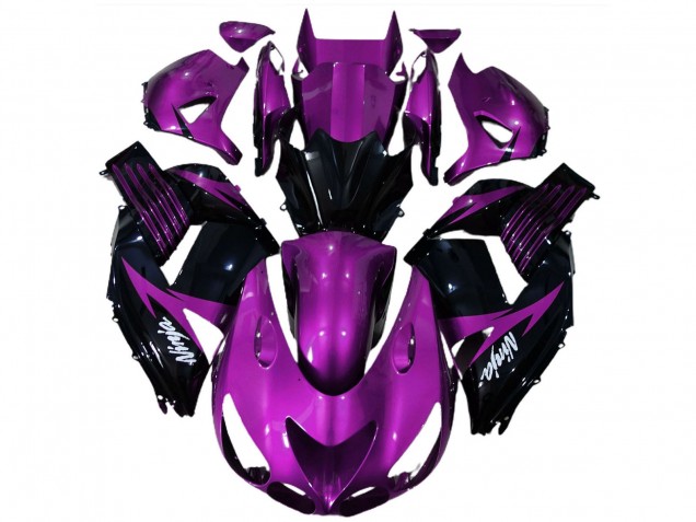 2006-2011 Kawasaki ZX14R Motorcycle Fairings - Purple Glossy Black White Ninja