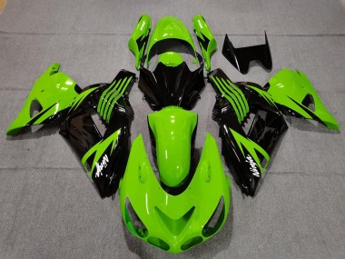 2006-2011 Kawasaki ZX14R Motorcycle Fairings - Green Glossy Black White Ninja