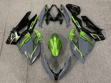 2018-2024 Kawasaki Ninja 400 Motorcycle Fairings - Green Nardo Grey Glossy Black
