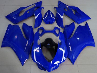 2011-2014 Ducati 1199 Motorcycle Fairings - Glossy Blue White