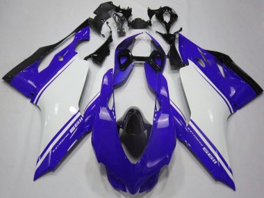 2011-2014 Ducati 1199 Motorcycle Fairings - Glossy Blue White Black