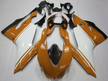 2011-2014 Ducati 1199 Motorcycle Fairings - Brown White Black