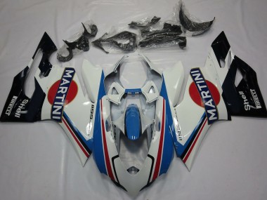 2011-2014 Ducati 1199 Motorcycle Fairings - White Light Blue Red Black Martini