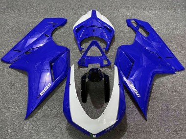 2007-2014 Ducati 1198 Motorcycle Fairings - Glossy Blue White