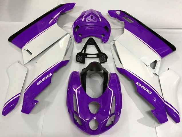 2003-2004 Ducati 999 Motorcycle Fairings - White Purple Black