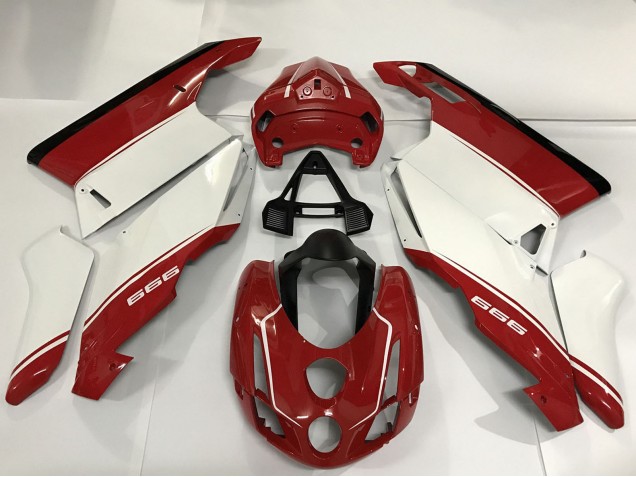 2003-2004 Ducati 999 Motorcycle Fairings - White Red Black
