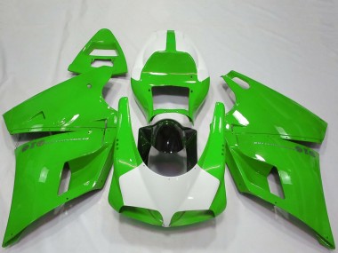 1993-2005 Ducati 916 Motorcycle Fairings - Green White Glossy Black Performance