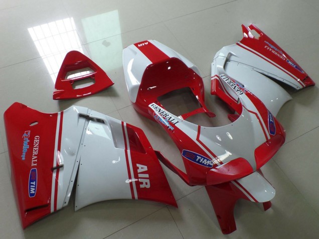 1993-2005 Ducati 748 916 996 998 Motorcycle Fairings - White Red Air Generali Tim
