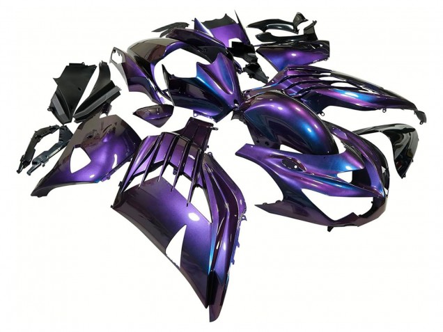 2012-2024 Kawasaki ZX14R ZZR1400 Motorcycle Fairings - Chameleon Blue Purple