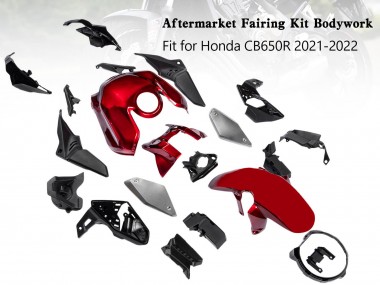 2019-2022 Honda CB650R Motorcycle Fairings - Black Red