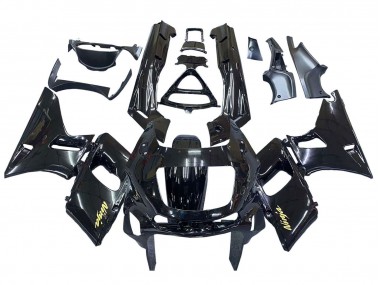 1998-2003 Kawasaki ZZR600 Motorcycle Fairings - Glossy Black Gold Ninja