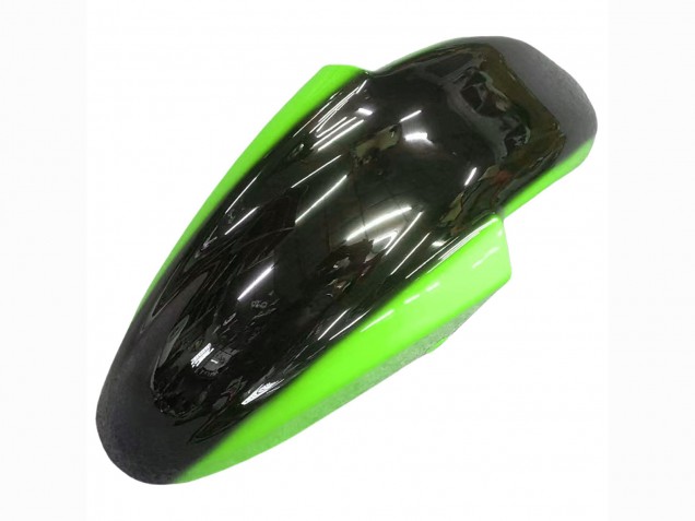 1998-2003 Kawasaki ZZR600 Motorcycle Fairings - Green Glossy Black Flame
