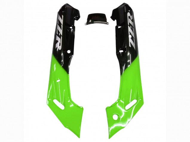 1998-2003 Kawasaki ZZR600 Motorcycle Fairings - Green Glossy Black Flame