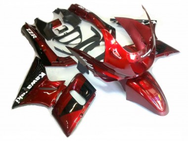 1993-2007 Kawasaki ZZR400 Motorcycle Fairings - Red Glossy Black