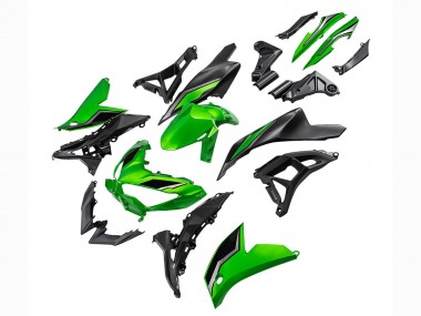 2022-2025 Kawasaki Versys 650 Motorcycle Fairings - Green Glossy Black