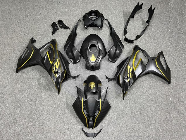 2023-2024 BMW S1000RR Motorcycle Fairings - Gold Black Carbon Fiber