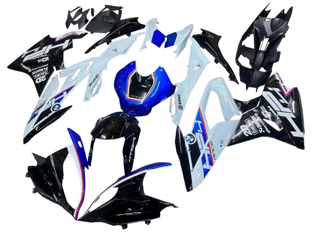 2015-2016 BMW S1000RR Motorcycle Fairing Kits - White Blue Glossy Black