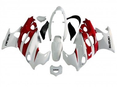 2004-2006 Suzuki GSX600F/GSX750F Motorcycle Fairings - White Red