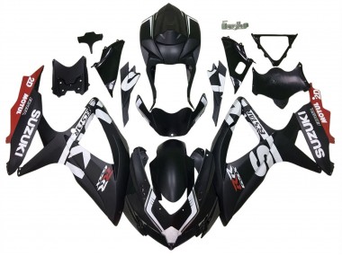 2008-2010 Suzuki GSXR 600 / GSXR 750 Motorcycle Fairings - Matte Black Red White