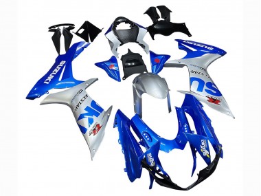 2011-2024 Suzuki GSXR 600 / GSXR 750 Motorcycle Fairings - Blue Silver Ecstar