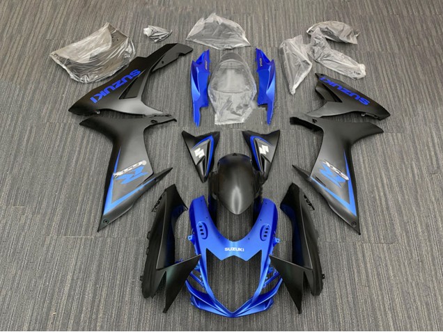 2011-2024 Suzuki GSXR 600 / GSXR 750 Motorcycle Fairing Kits - Blue Matte Black