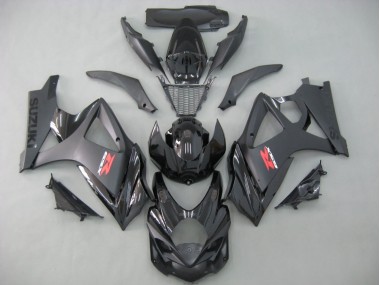 2007-2008 Suzuki GSXR 1000 Motorcycle Fairings - Matte Black Glossy Black