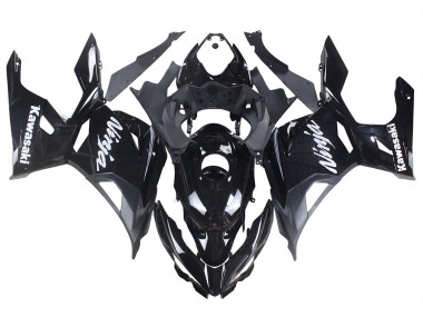 2018-2024 Kawasaki Ninja 400 Motorcycle Fairings - Glossy Black Matte Black White Decals