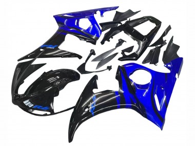 2006-2009 Yamaha YZF R6S Motorcycle Fairings - Blue Glossy Black