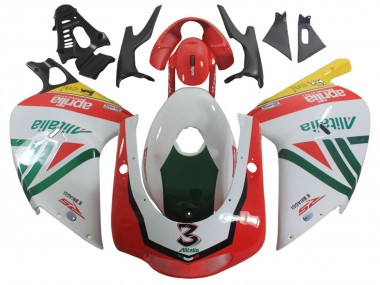 2000-2005 Aprilia RS125 Motorcycle Fairings - White Yellow Green Black Alitalia 3