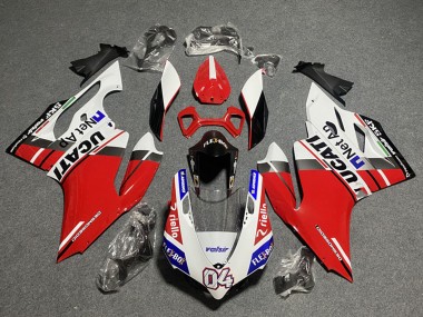 2011-2014 Ducati Panigale 899/1199 Motorcycle Fairings - White Red Blue Glossy Black Flex-Box Valsir 04