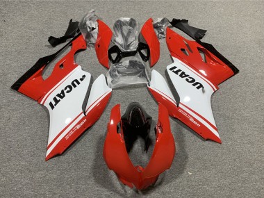 2011-2014 Ducati 1199 Motorcycle Fairings - Red White Glossy Black