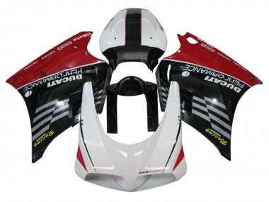 1993-2005 Ducati 748/916/996/998 Motorcycle Fairings - White Red Glossy Black Racing Performance