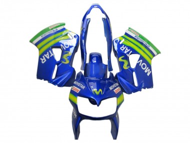 2002-2013 Honda VFR 800 Motorcycle Fairings - Blue Green White MoviStar Castrol