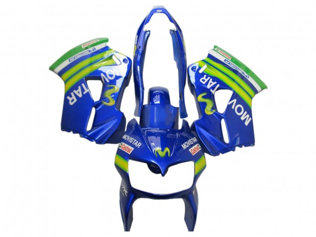 2002-2013 Honda VFR 800 Motorcycle Fairings - Blue Green White MoviStar Castrol