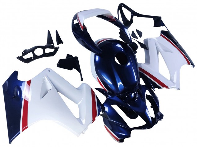 2002-2013 Honda VFR 800 Motorcycle Fairings - White Red Dark Blue