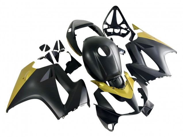 2002-2013 Honda VFR 800 Motorcycle Fairings - Yellow Matte Black