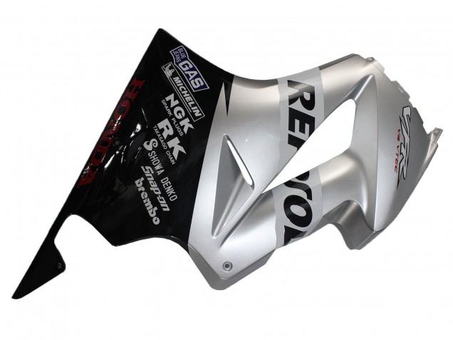 2002-2013 Honda VFR 800 Motorcycle Fairings - Silver Glossy Black Repsol