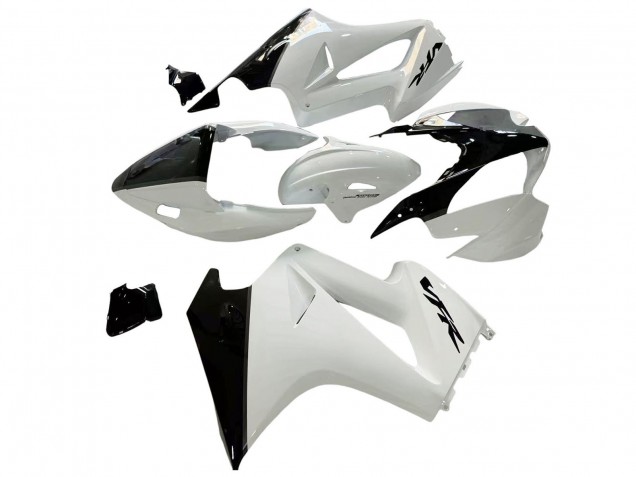 2002-2013 Honda VFR 800 Motorcycle Fairings - Pearl White Glossy Black Decal