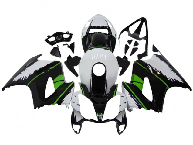 2002-2013 Honda VFR 800 Motorcycle Fairings - White Green Glossy Black