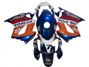 2002-2013 Honda VFR 800 Motorcycle Fairings - White Orange Blue Repsol