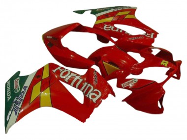 2002-2013 Honda VFR 800 Motorcycle Fairings - Red Yellow Green Fortuna Castrol Valsir 33