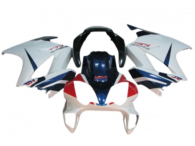 2002-2013 Honda VFR 800 Motorcycle Fairings - White Red Dark Blue HRC