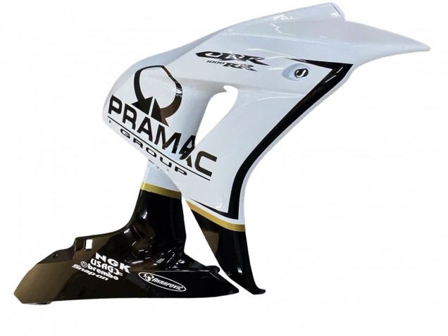 2006-2007 Honda CBR1000RR Motorcycle Fairings - White Glossy Black Pramac
