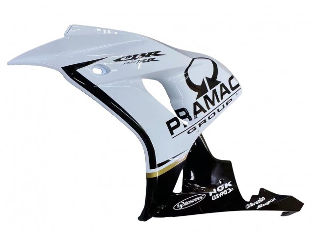2006-2007 Honda CBR1000RR Motorcycle Fairings - White Glossy Black Pramac
