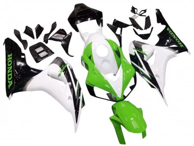 2006-2007 Honda CBR1000RR Motorcycle Fairing - White Green Glossy Black