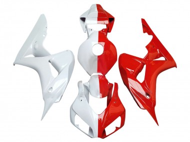 2006-2007 Honda CBR1000RR Motorcycle Fairings - White Red Split