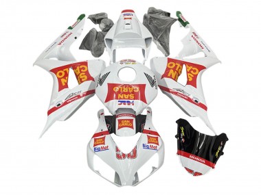 2006-2007 Honda CBR1000RR Motorcycle Fairings - White Red San Carlo
