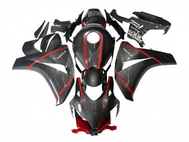 2008-2011 Honda CBR1000RR Motorcycle Fairings - Black Carbon Fiber Red