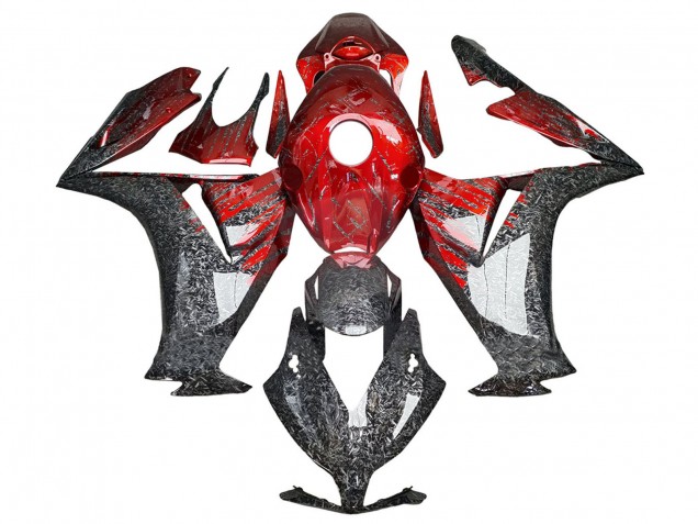 2012-2016 Honda CBR1000RR Motorcycle Fairings - Red Black Forged Carbon Fiber