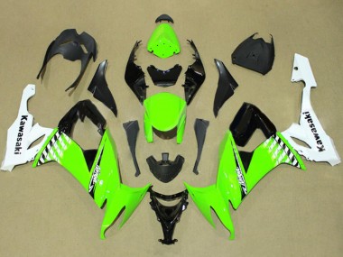 2008-2010 Kawasaki ZX10R Motorcycle Fairing - White Green Black